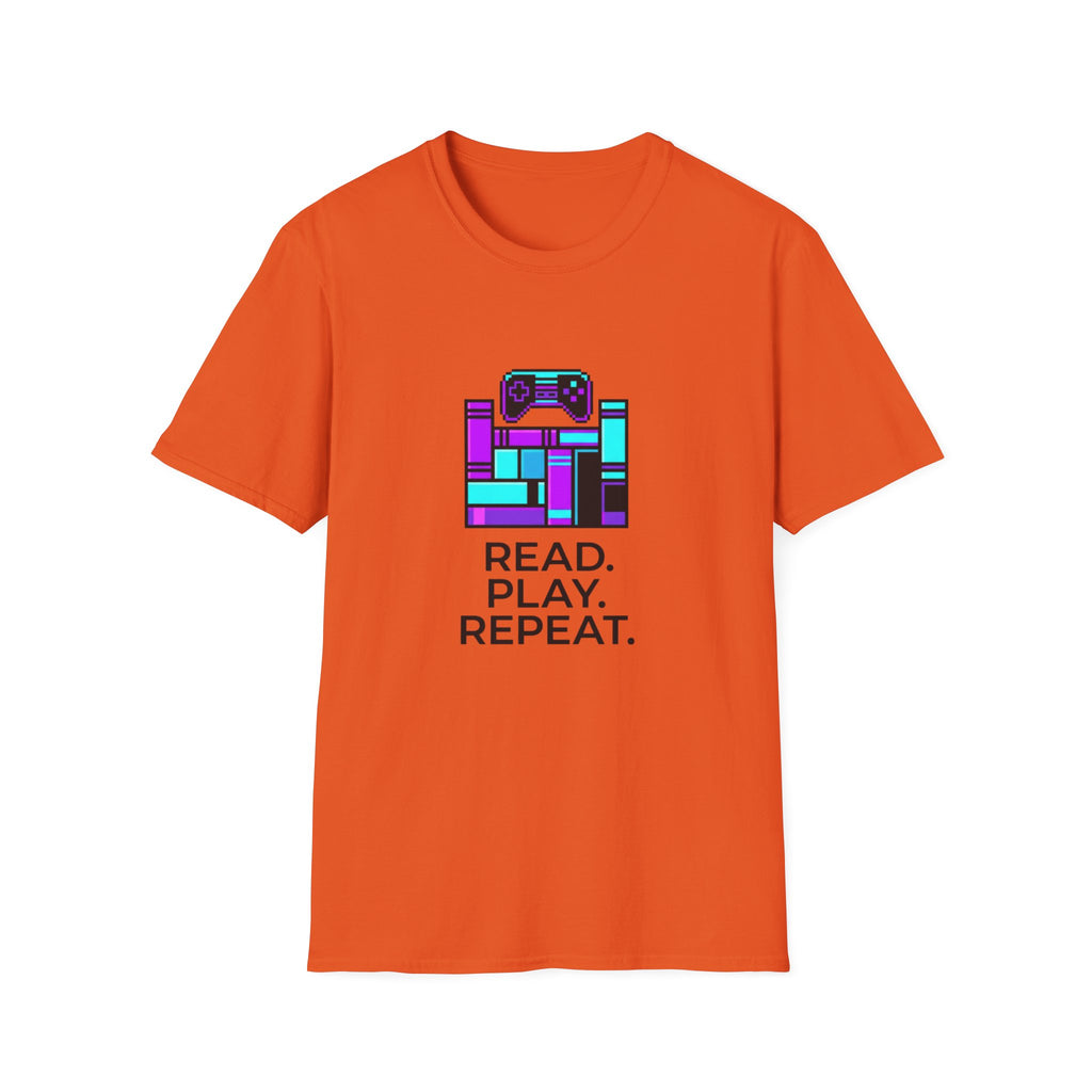 Gaming T-Shirt — Read. Play. Repeat. Retro Controller Graphic