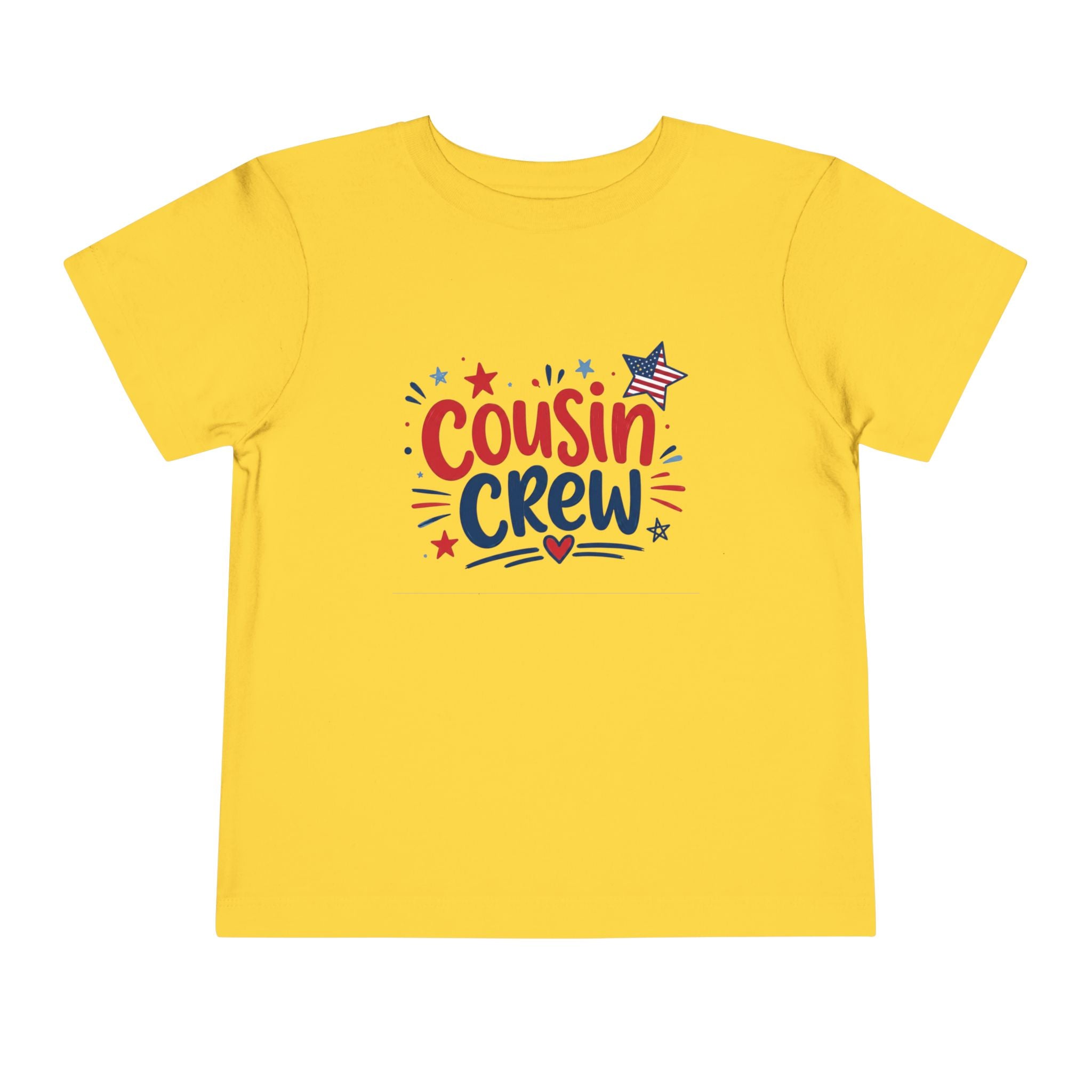 Cousin Crew Patriotic T-Shirt, Fourth of July Matching Family Tee, Retro Americana Graphic Shirt, Summer BBQ Outfit, Fireworks Celebration Apparel Toddler Short Sleeve Tee