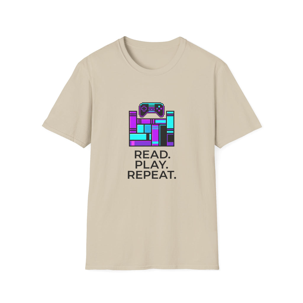 Gaming T-Shirt — Read. Play. Repeat. Retro Controller Graphic