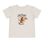 Hot Doggin Since 1776 Tee, Patriotic USA Hot Dog Shirt, Funny Summer Cartoon Graphic Top, Fourth of July Celebration Outfit Toddler Short Sleeve Tee