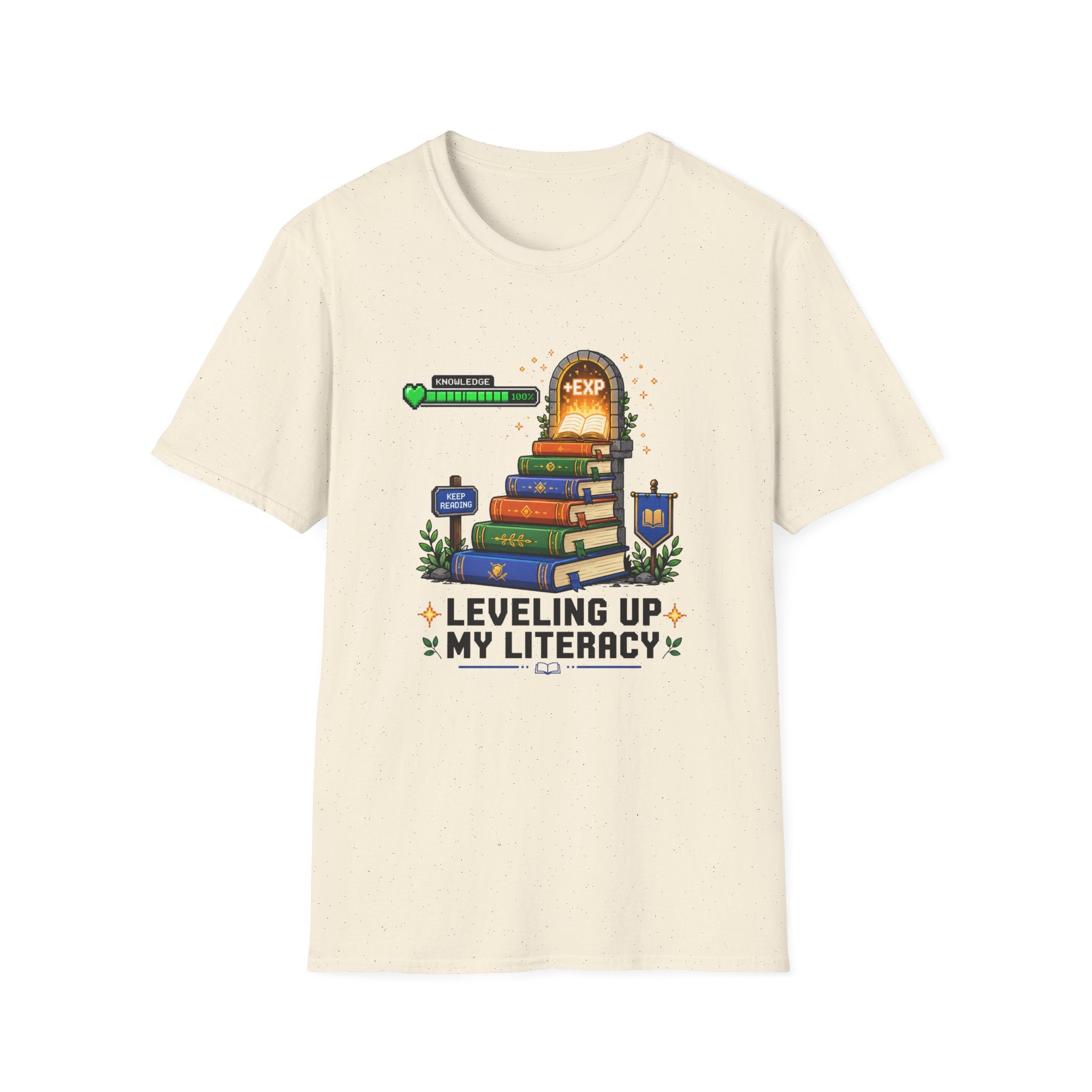 Literacy Level-Up T-Shirt — "Leveling Up My Literacy" Book Gamer Tee