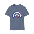 USA 1776–2026 Patriotic Rainbow Tee, American Anniversary Shirt, Red White Blue Graphic Top, USA Pride Outfit