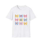 Cute Back-to-School Bow T-Shirt — Pastel School Supplies Graphic Tee