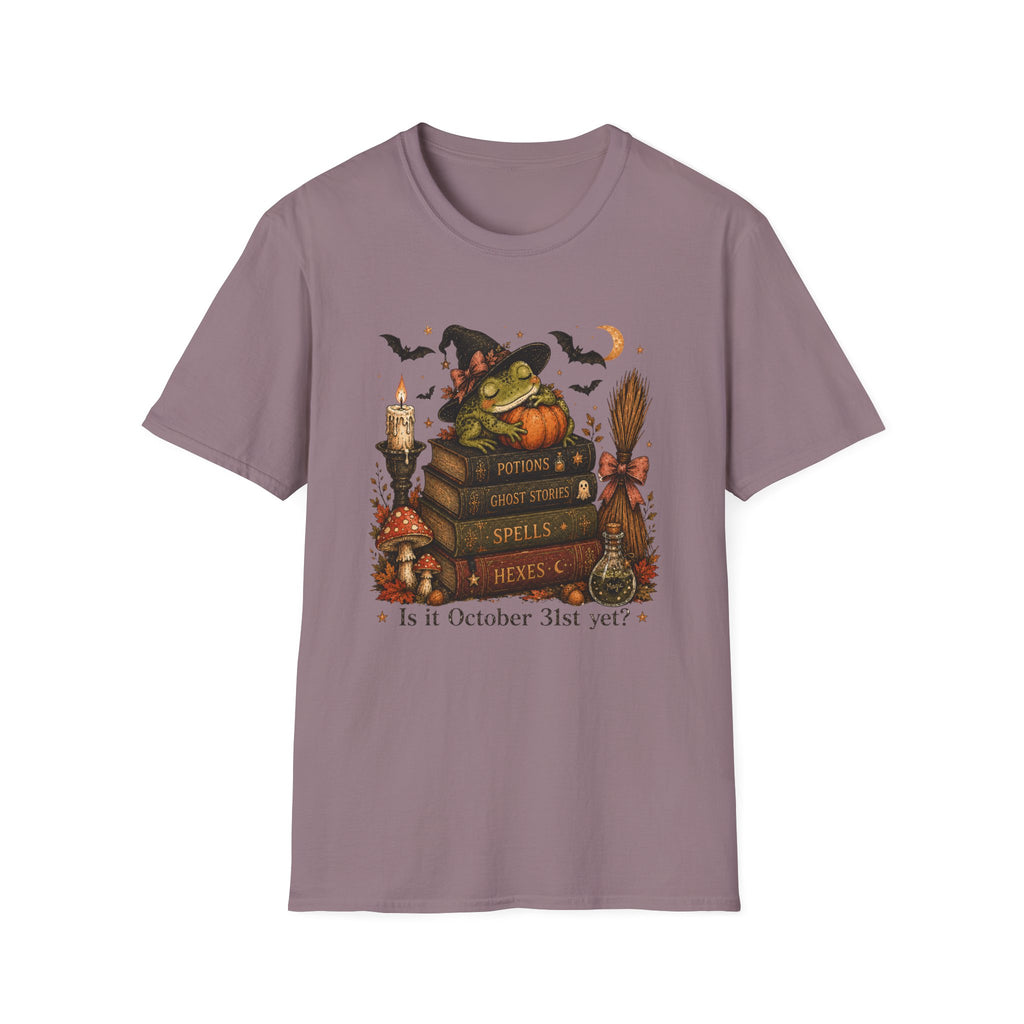 Witch Frog Halloween T‑Shirt — 'Potions & Ghost Stories' Cute Spooky Tee