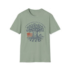 America 250th Anniversary Family Tree T-Shirt | Patriotic 1776 2026 Semiquincentennial Graphic Tee, USA Betsy Ross Flag Top