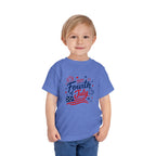 Happy Fourth of July Patriotic T-Shirt, Americana Fireworks Graphic Tee, Retro Independence Day Shirt, Summer Celebration Apparel, Red White Blue Outfit Toddler Short Sleeve Tee