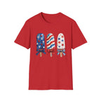 Patriotic Popsicle T-Shirt | Fourth Of July Watercolor Ice Pop Graphic Tee, Coquette Bow Summer Holiday Top