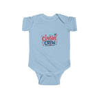 Cousin Crew Baby Onesie, Patriotic Red White Blue Infant Bodysuit, Cute USA Family Graphic Outfit, Fourth of July Celebration Wear Infant Fine Jersey Bodysuit