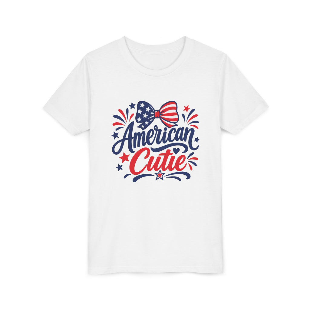 Bow American Cutie Red White Blue Youth Short Sleeve Tee