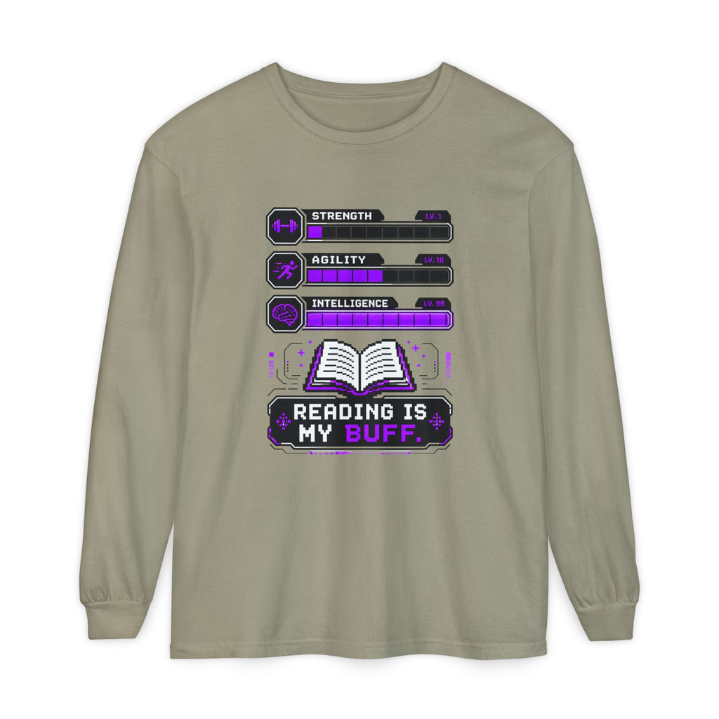 Reading Is My Buff Gamer Book Lover Long Sleeve T-Shirt