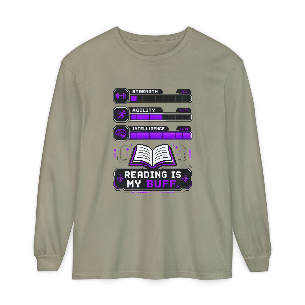 Reading Is My Buff Gamer Book Lover Long Sleeve T-Shirt