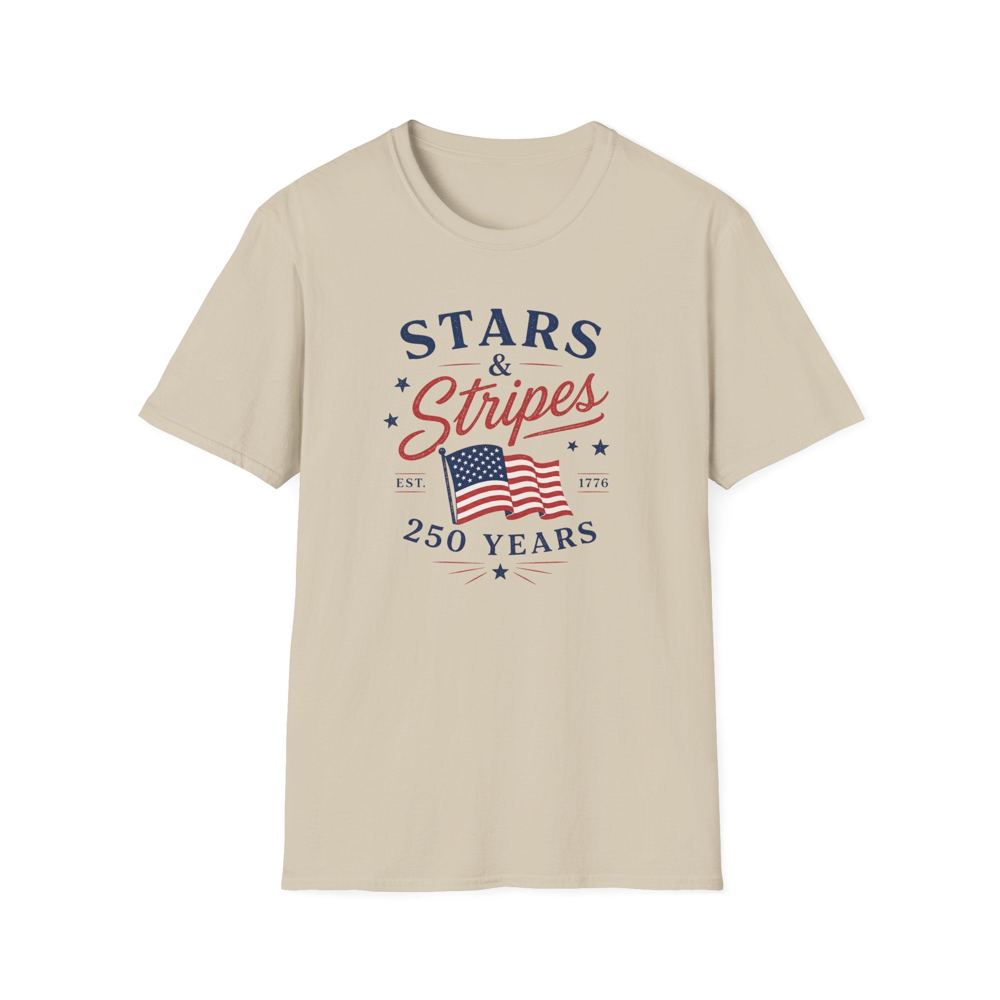 Stars and Stripes 250 Years Tee, EST 1776 USA Shirt, Red White Blue Flag Graphic Top, Patriotic American Heritage Outfit T-Shirt
