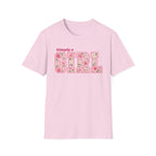 Simply a Girl Floral T-Shirt — Feminine Pink Blossom Graphic Tee
