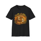 Pumpkin Pages Halloween T‑Shirt — Cute Ghosts Reading in Pumpkin Library