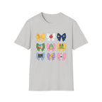 Teacher-themed Bow T-Shirt — Cute School Supply Bows (Apple, A+, Books, Backpack)
