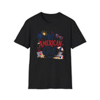 All American Girl Graphic Tee - Patriotic 4th of July Summer Beach T-Shirt
