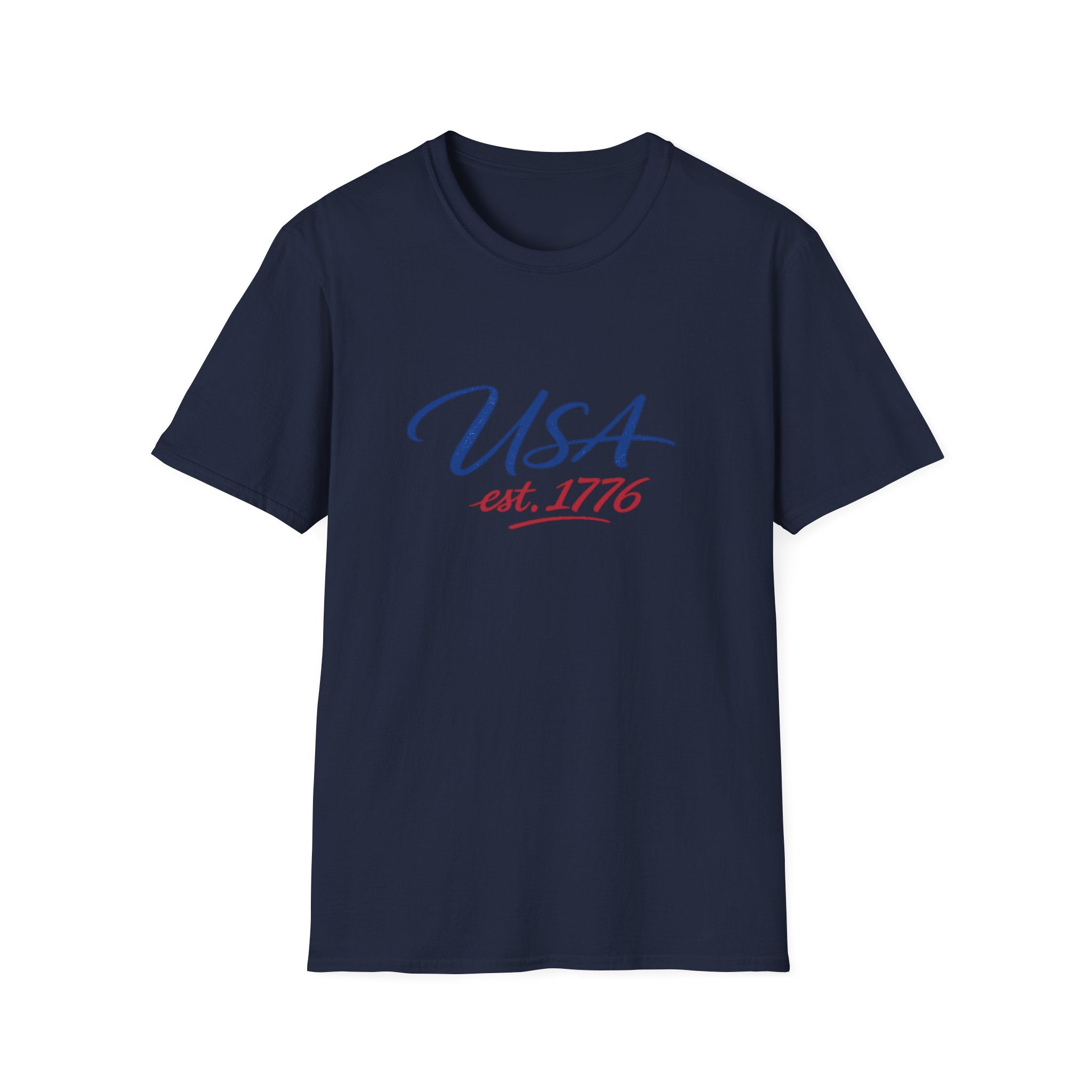 USA Est 1776 T-Shirt | Patriotic American Flag Colors Graphic Tee, Fourth Of July Casual Clothing