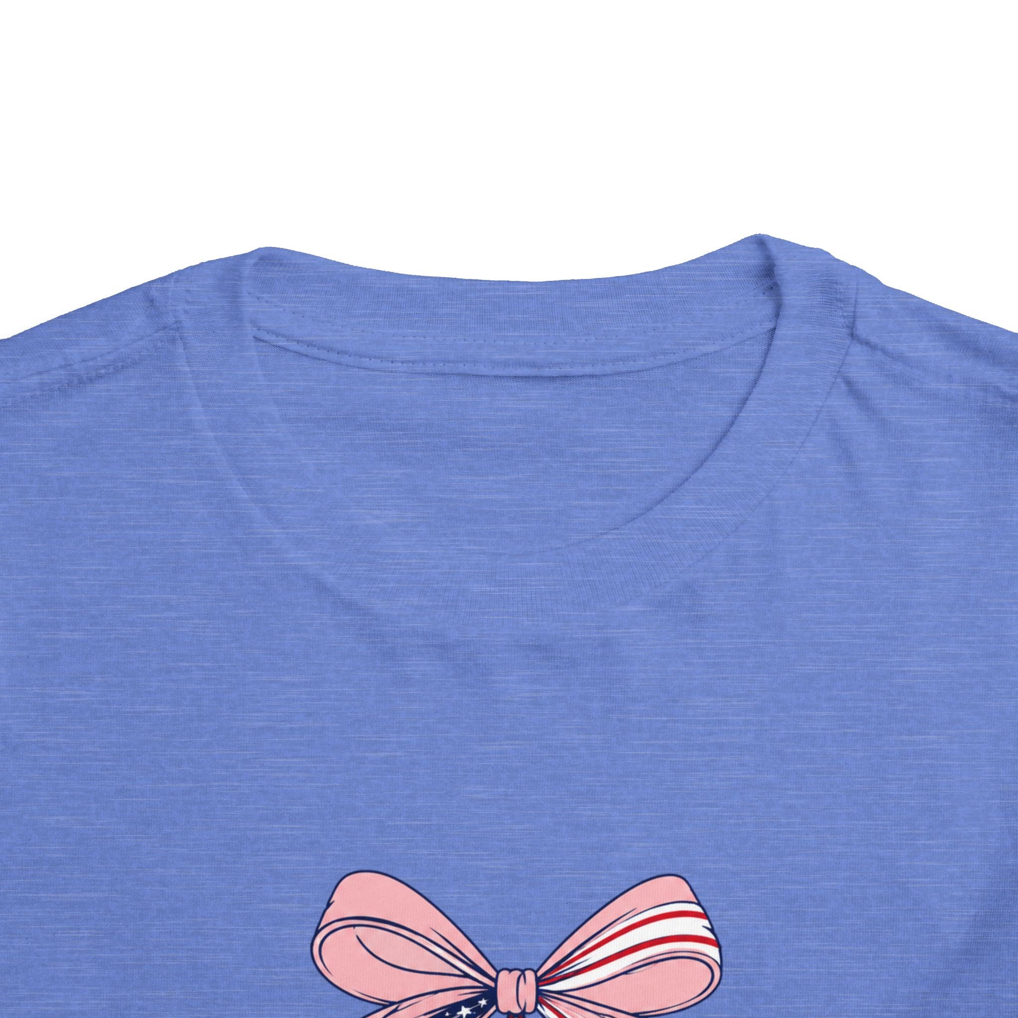 Made in the USA Cherry Tee, Patriotic Red White Blue Shirt, Cute Bow Fruit Graphic Top, Fourth of July Summer Outfit Toddler Short Sleeve Tee