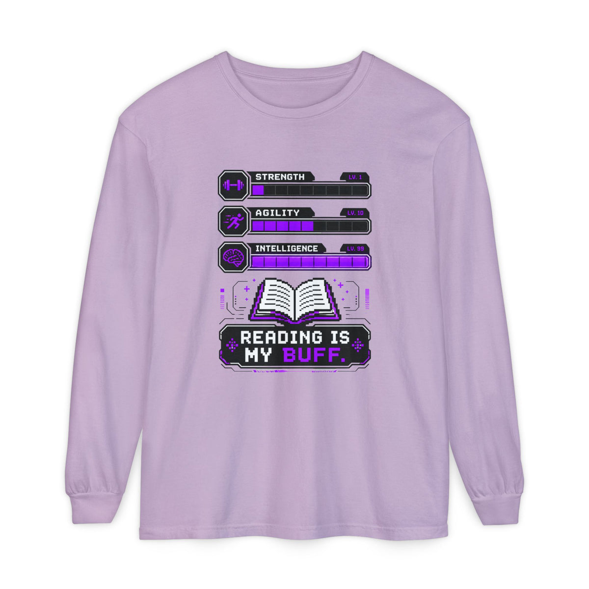 Reading Is My Buff Gamer Book Lover Long Sleeve T-Shirt