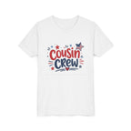 Cousin Crew Patriotic Tee, Red White Blue USA Shirt, Fun Family Celebration Graphic Top, Fourth of July Outfit Youth Short Sleeve Tee
