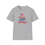 Happy 250th USA Tee, United States Anniversary Shirt, Red White Blue Patriotic Graphic Top, American Pride Celebration Outfit T-Shirt