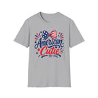 American Cutie Patriotic Bow Tee, Red White Blue Fireworks Shirt, Cute USA Fourth of July Outfit, Festive American Graphic Top T-Shirt