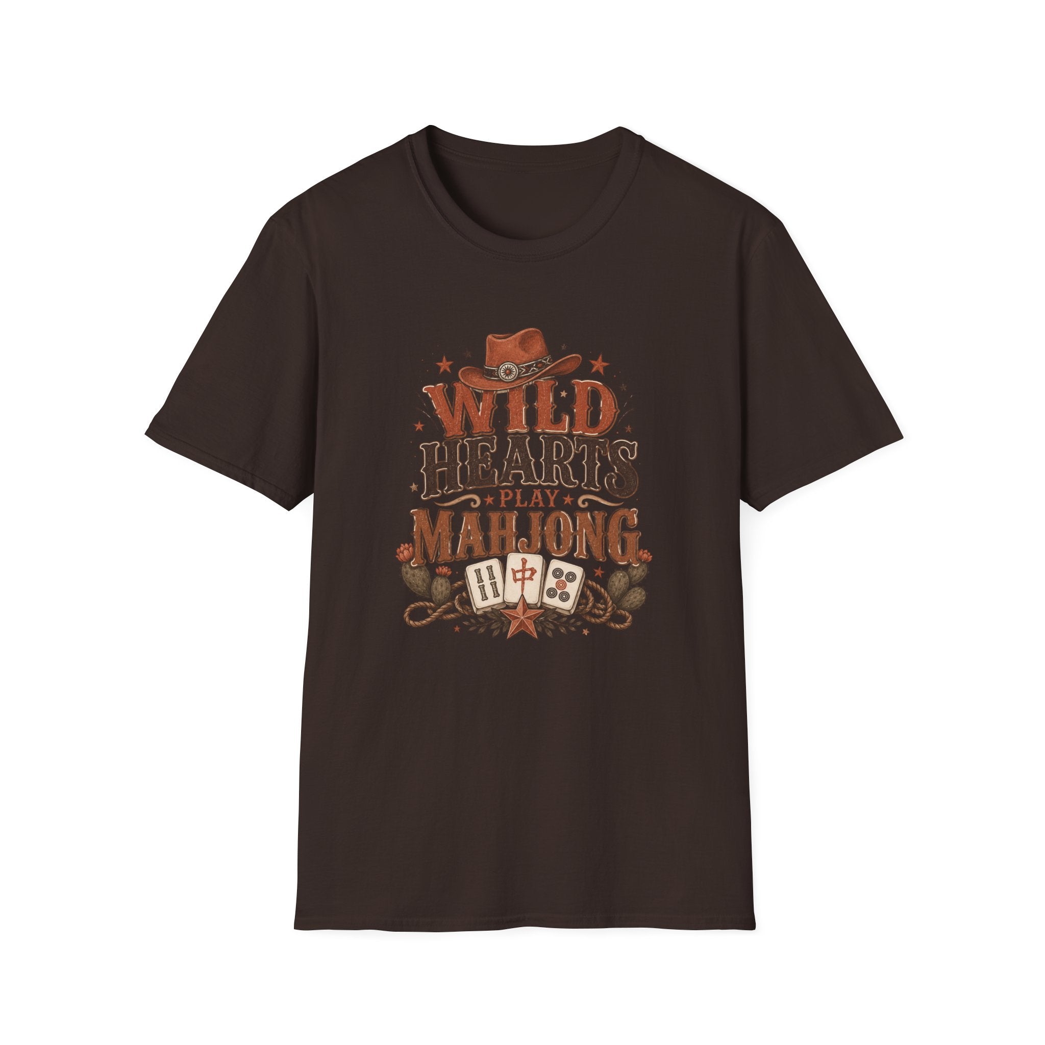 Wild Hearts Play Mahjong Western Graphic T-Shirt