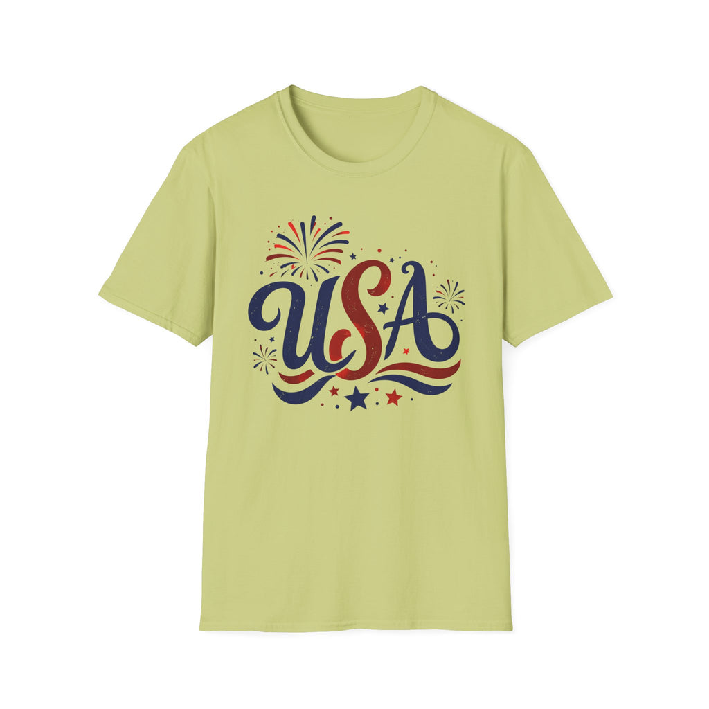 Patriotic USA Fireworks Graphic Tee - 4th of July Celebration Patriotic T-Shirt
