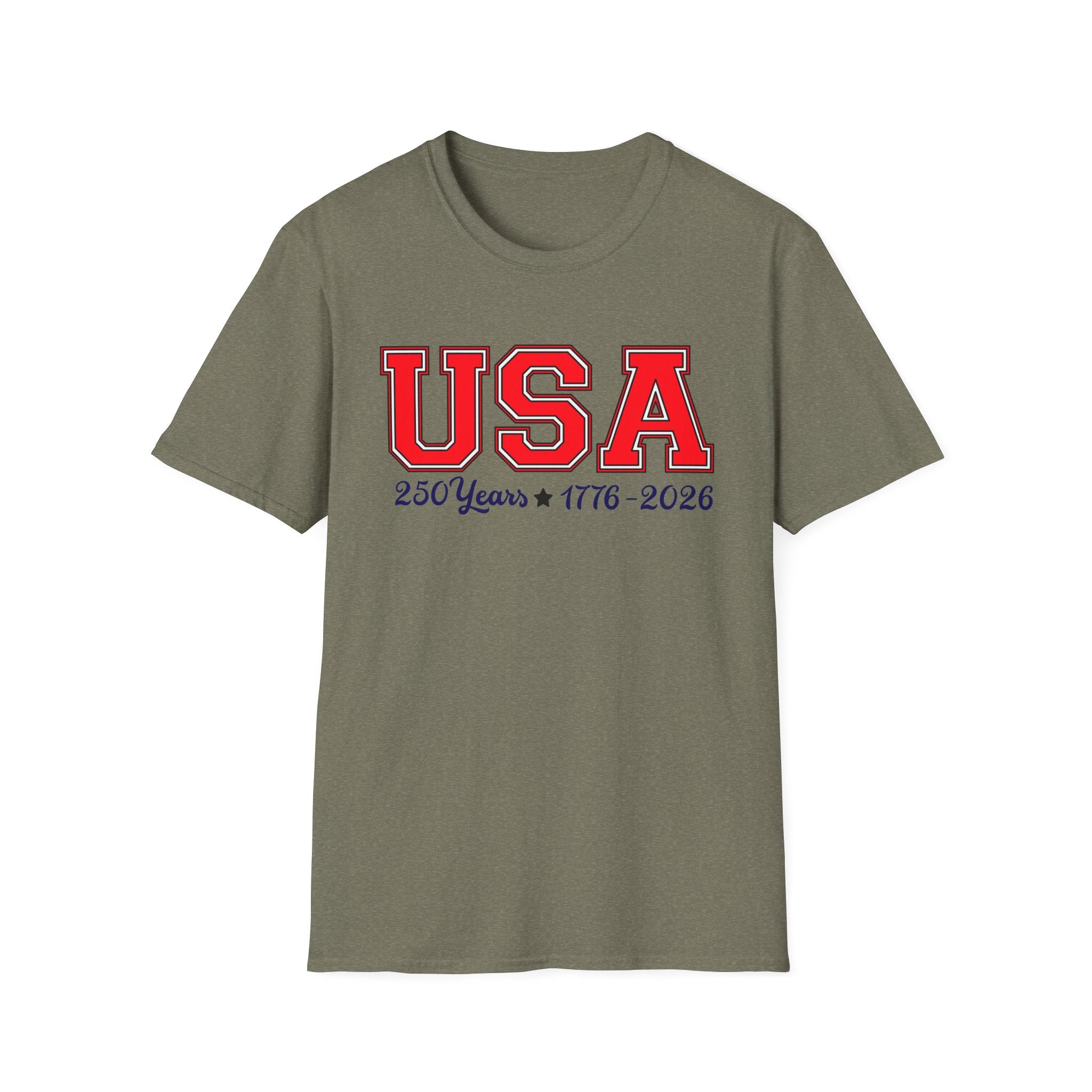 USA 250 Years Shirt 1776 2026, America 250th Anniversary T-Shirt, Varsity Style Patriotic Tee, Fourth of July Gift, Classic USA Bold Letter Shirt