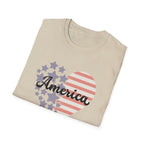 Patriotic America Heart T-Shirt 4th of July USA Graphic Tee