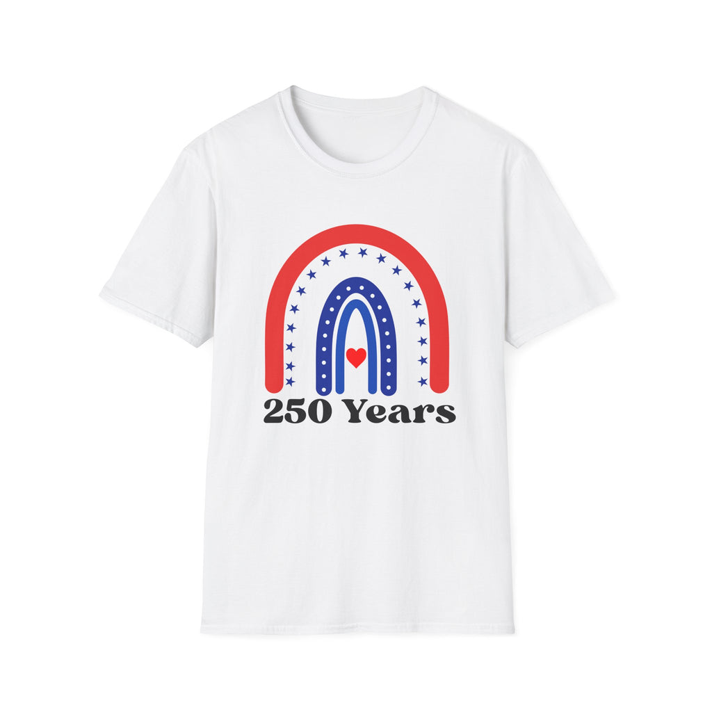 USA 250 Years Rainbow T-Shirt Patriotic Semiquincentennial Tee