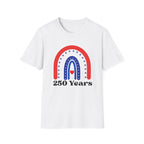 USA 250 Years Rainbow T-Shirt Patriotic Semiquincentennial Tee