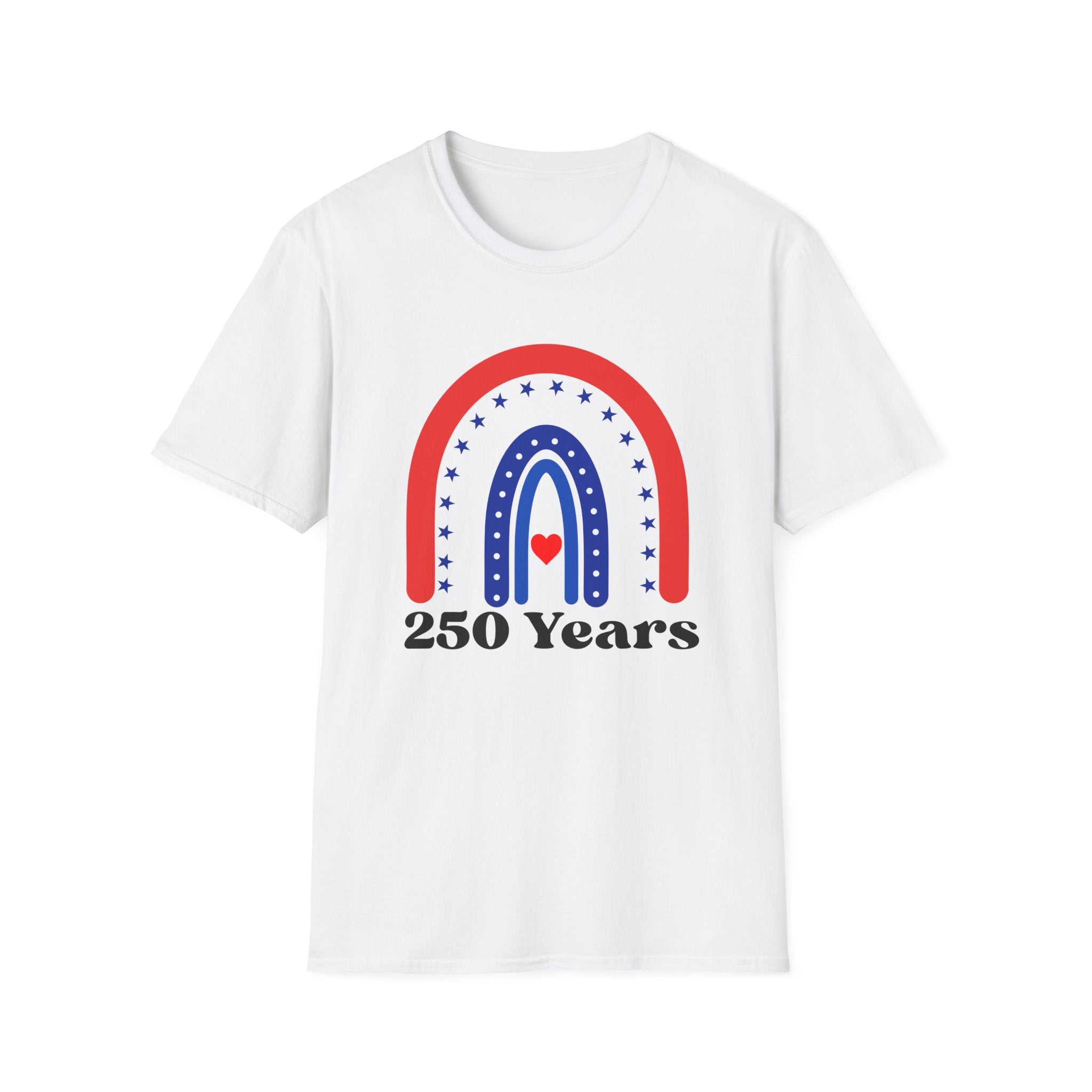 USA 250 Years Rainbow T-Shirt Patriotic Semiquincentennial Tee
