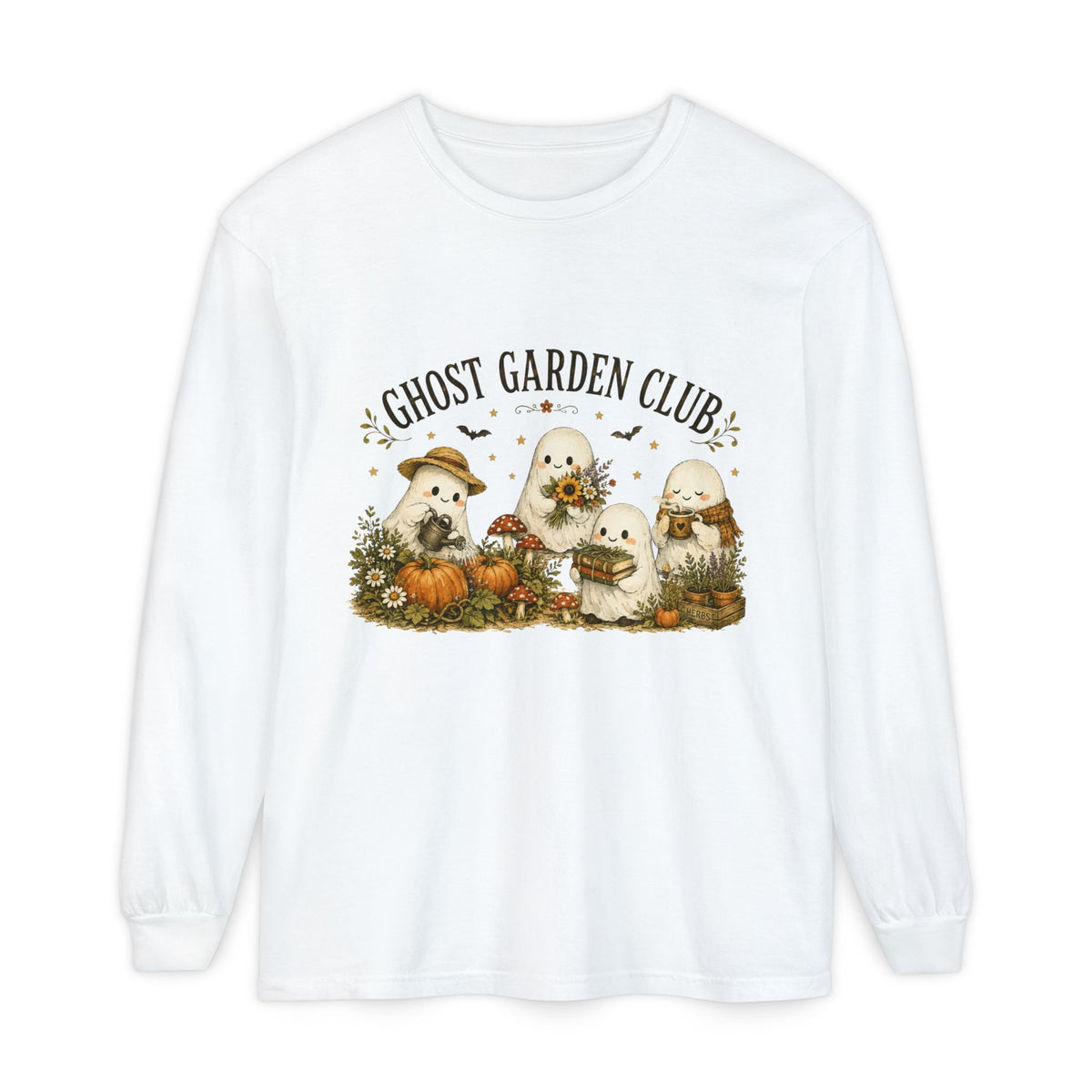 Ghost Garden Club Autumn Fall Long Sleeve T-Shirt