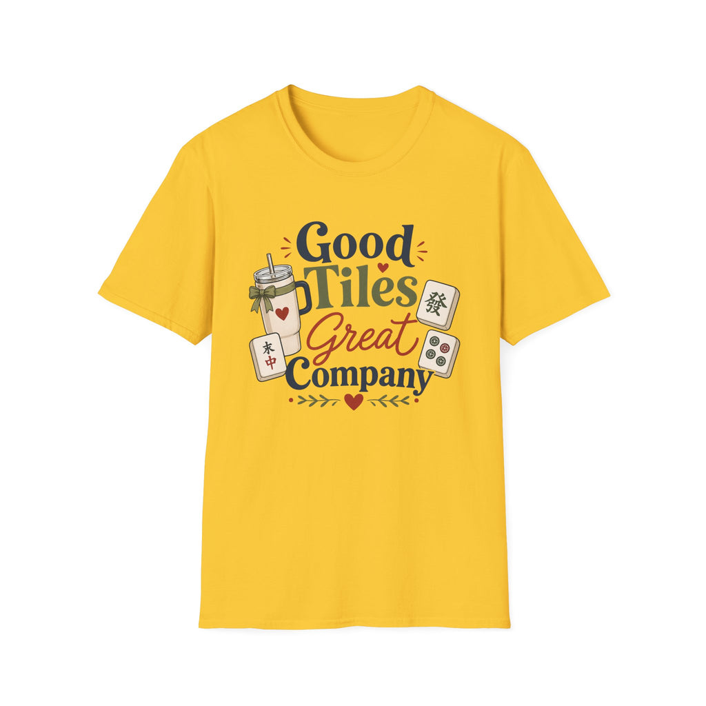 Mahjong T-Shirt — "Good Tiles, Great Company" Casual Tee