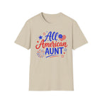 Patriotic All American Aunt Graphic Tee - 4th of July Family T-Shirt