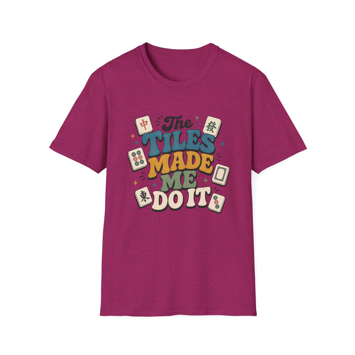 Mahjong "The Tiles Made Me Do It" Retro Graphic T-Shirt