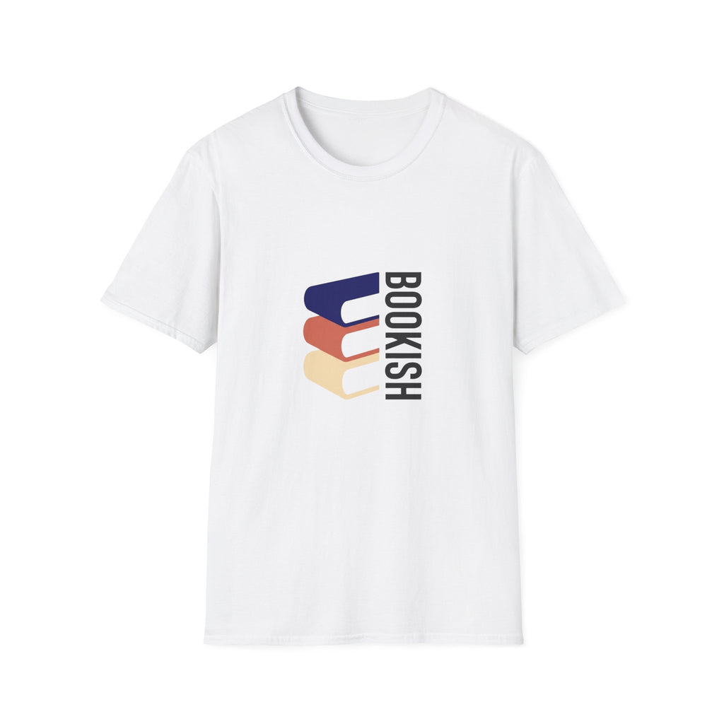 Bookish T-Shirt – Vertical Retro Stack Books Graphic Tee for Readers