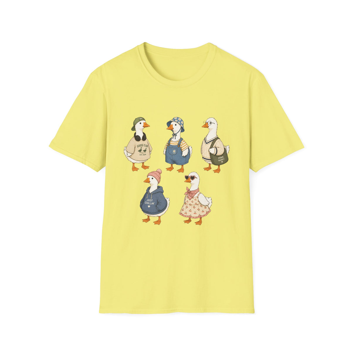 Cute Whimsical Vintage Goose Family T-Shirt