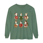 Cute Christmas Geese Holiday Ducks in Sweaters & Tree Long Sleeve T-shirt