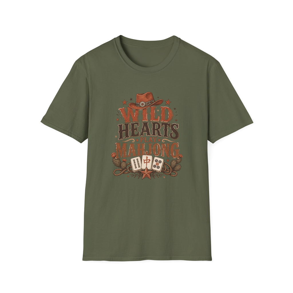 Wild Hearts Play Mahjong Western Graphic T-Shirt