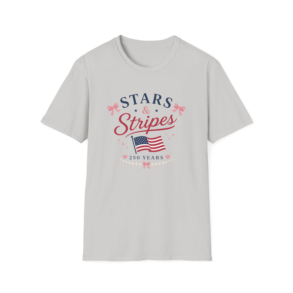 Stars and Stripes 250 Years Tee, USA Anniversary Shirt, Red White Blue Flag Graphic Top, Patriotic American Pride Outfit T-Shirt