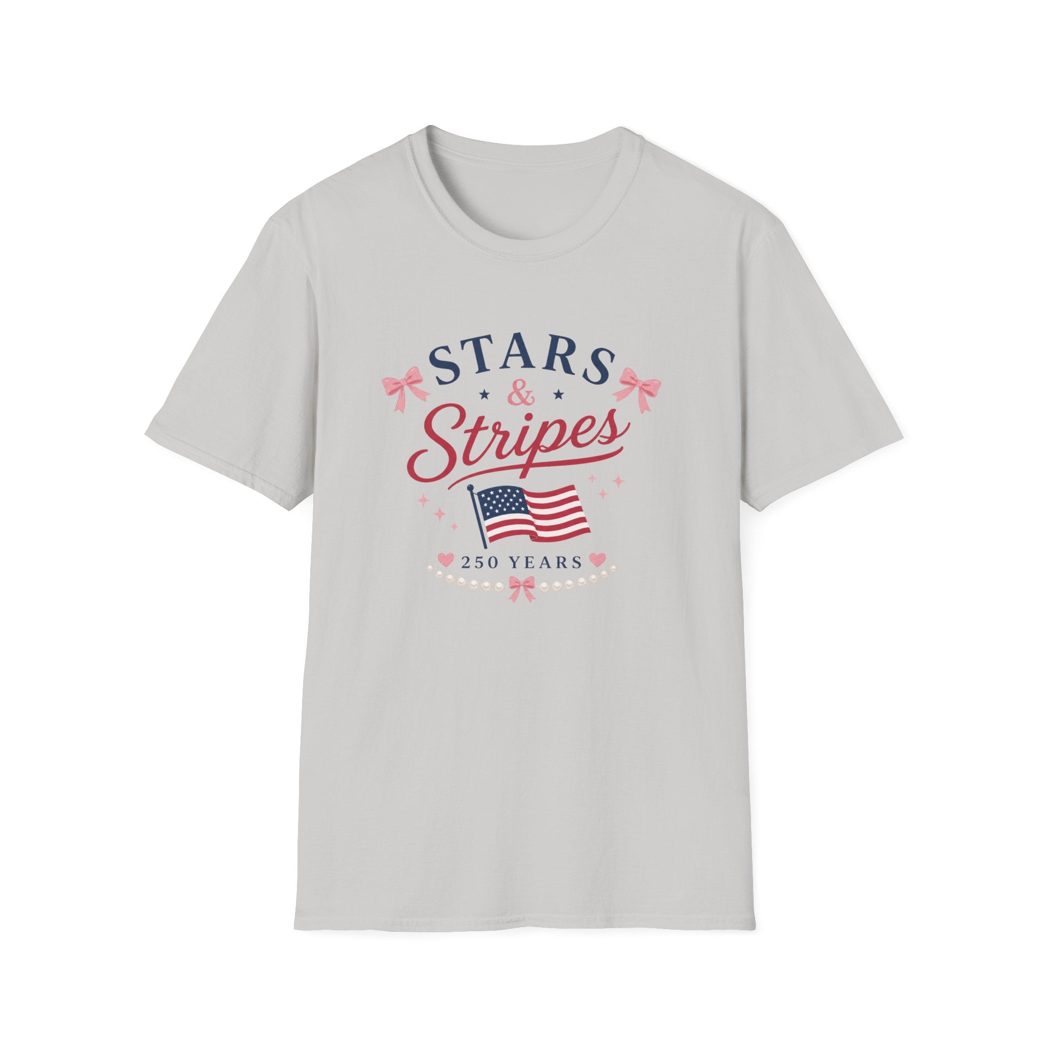 Stars and Stripes 250 Years Tee, USA Anniversary Shirt, Red White Blue Flag Graphic Top, Patriotic American Pride Outfit T-Shirt