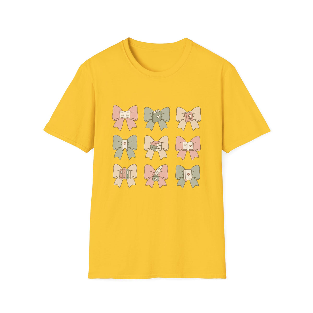 Reading Bows T‑Shirt — Pastel Book Lover Graphic Tee