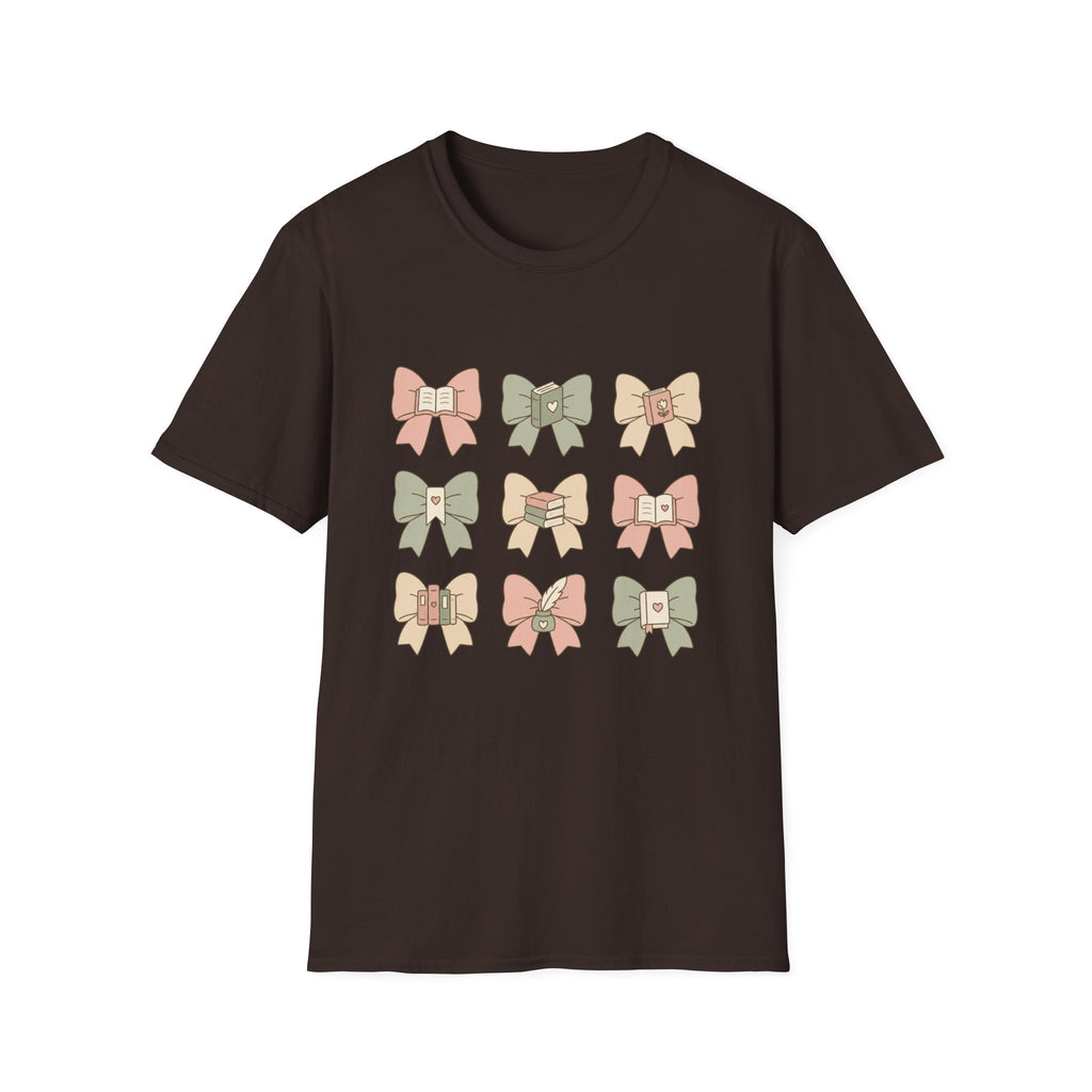 Reading Bows T‑Shirt — Pastel Book Lover Graphic Tee