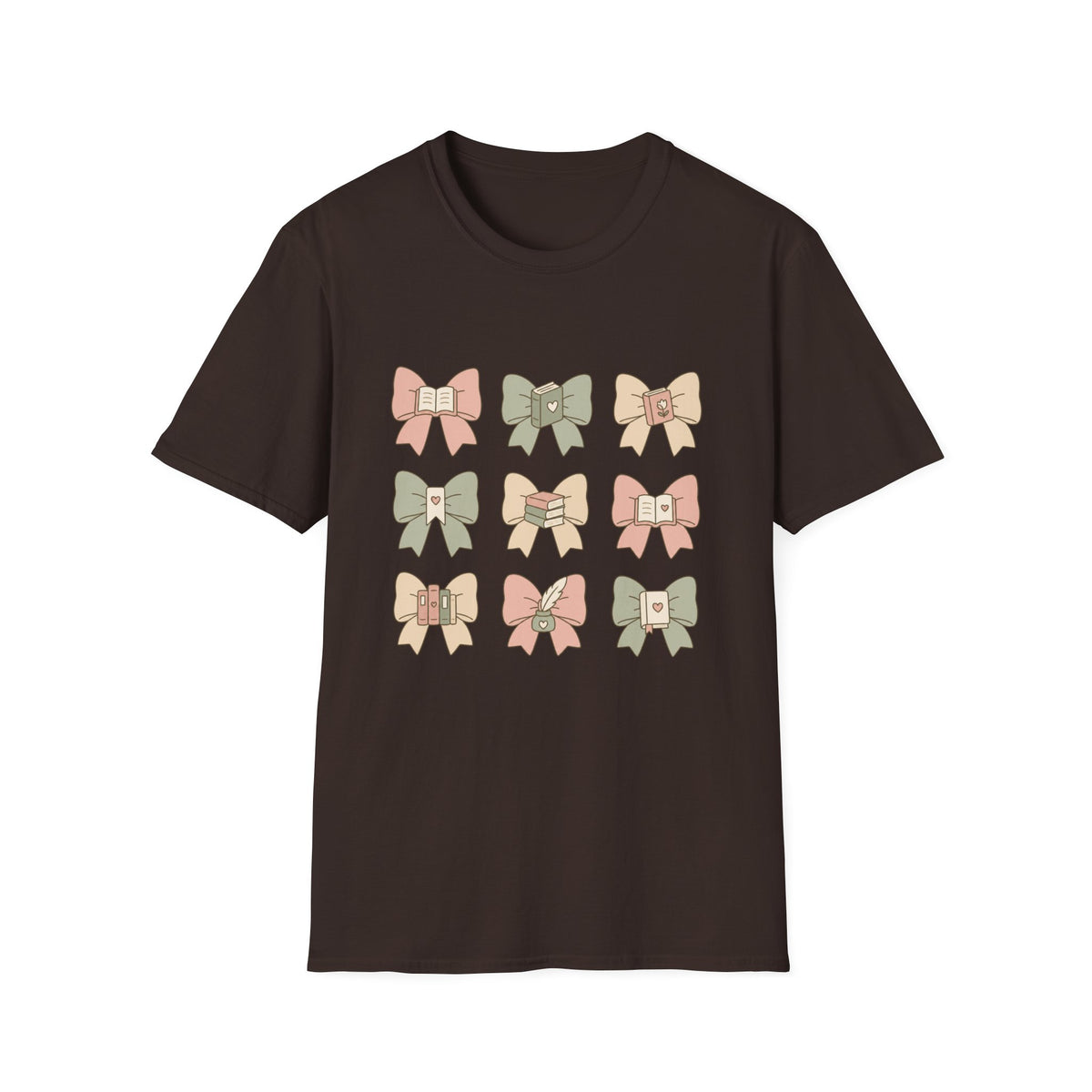 Reading Bows T‑Shirt — Pastel Book Lover Graphic Tee