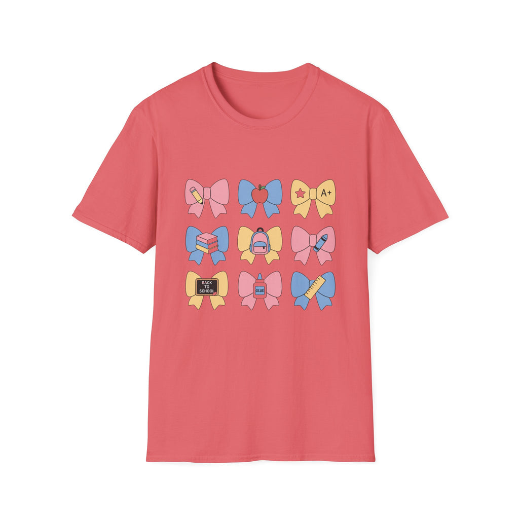 Back-to-School Bows T-Shirt — Cute School Icons Graphic Tee