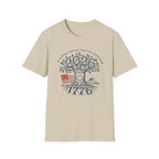 America 250th Anniversary Family Tree T-Shirt | Patriotic 1776 2026 Semiquincentennial Graphic Tee, USA Betsy Ross Flag Top