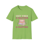 Cozy Vibes & Chapters T-Shirt — Cute Gamer + Booklover Graphic Tee