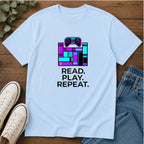 Gaming T-Shirt — Read. Play. Repeat. Retro Controller Graphic